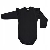 BODY Z FALBANKAMI CZARNE BAWEŁNA R 68