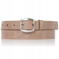 SEPHER Pasek skórzany damski BEŻOWY skóra spodni