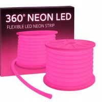 Neon Led Różowy 360 LED Okrągły Cięty na metry Zewnętrzny 230V
