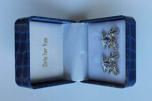 Czarne spinki do mankietów EXC Motocykl Motor Cross Enduro KTM Racing Tytan na Arena.pl