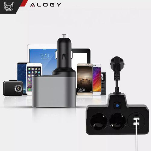 Rozgałęźnik Alogy Plug Extender 2xEU 2xUSB 2xUSB-C Czarny na Arena.pl