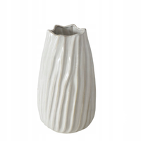 WAZON CERAMICZNY BIAŁY DEKORACYJNY ELEGANCKI WODOODPORNY NANNY 25,5 CM