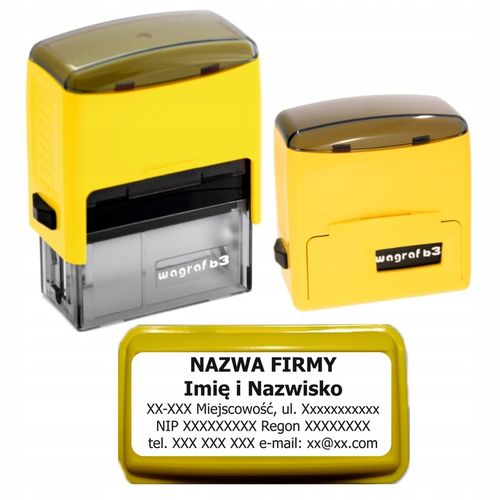 Pieczątka firmowa Wagraf B3s do 6 linii tekstu 12-kolorów obudowy na Arena.pl