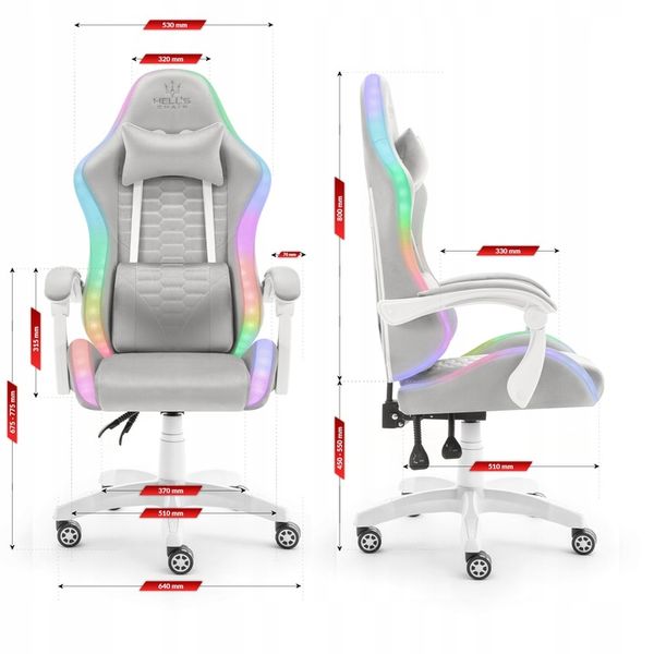 FOTEL GAMINGOWY DLA GRACZA BIUROWY HELL'S zdjęcie 2