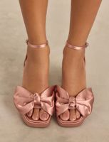 NEXT Jasnoróżowy - Sandały na platformie Forever Comfort z kokardą R43