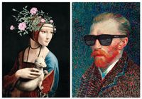 Zestaw dwóch plakatów van gogh dama z łasiczką 30x40 cm