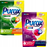 2 x Purox Kapsułki Do Prania Color i Universal Kolor + Uniwersalne 2x 40 Sz