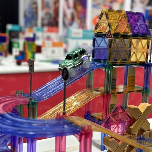 Cleverclixx klocki magnetyczne 80el Large Race Track Pastel na Arena.pl