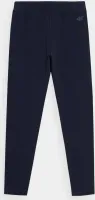 4F Legginsy dziewczęce granatowe bawełniane dopasowany krój Roz 164CM