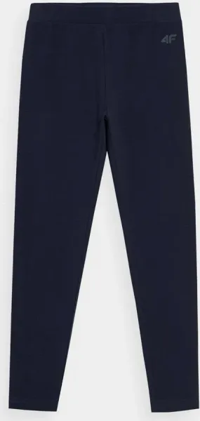 4F Legginsy dziewczęce granatowe bawełniane dopasowany krój Roz 164CM zdjęcie 1