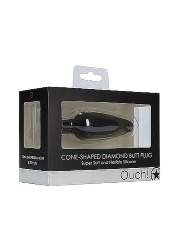 cone-shaped diamond butt plug - black na Arena.pl
