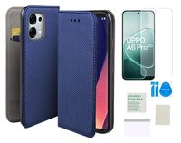 Etui z klapką do OPPO A6 PRO 5G smart magnet niebieski + folia ochronna TPU