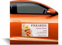 Magnes na samochód reklama magnetyczna 60x30 PIEKARNIA sklep firmowy