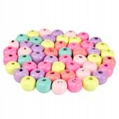 Drewniane koraliki KULA 8mm pastelowe 100szt. mix