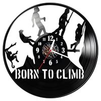 Zegar ścienny z płyty winylowej Born to climb 163.14