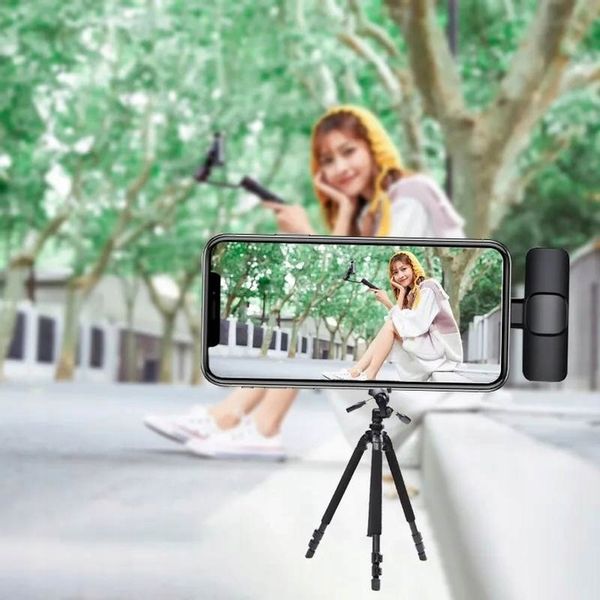 2xMIKROFON KRAWATOWY BEZPRZEWODOWY PRZYPINANY USB-C Lightning do IPhone 2w1 zdjęcie 4