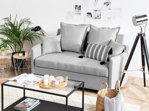 Sofa rozkładana jasnoszara HOVIN na Arena.pl