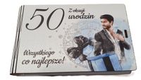pudełko na pieniądze 16 x 9,5cm banknotówka na 50 urodziny kolor