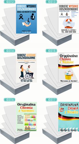 Ulotki A6 reklamowe firmowe 100szt dużo różnych wzorów SALON OPTYCZNY na Arena.pl