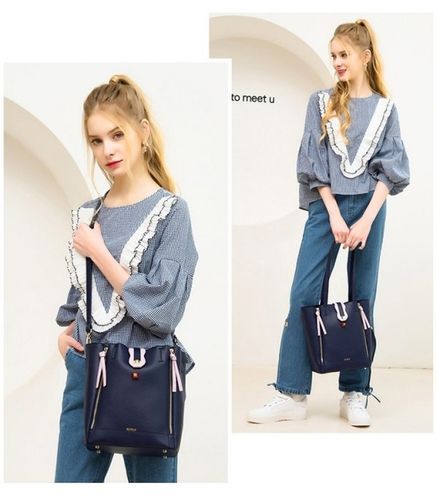 NUCELLE Stylowy granatowy shopper na Arena.pl