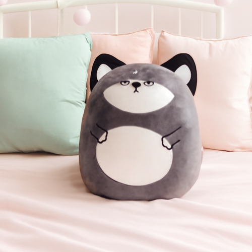 MASKOTKA 2W1 Maskotka 2w1 - Pluszak i wałek/ poduszka - Szara na Arena.pl