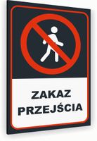 Tabliczka znak informacyjny 20x15 Antracyt ZAKAZ PRZEJŚCIA Dibond NADRUK UV