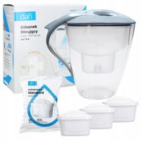 Dzbanek filtrujący DAFI ASTRA 3l manualny + 3x filtr Dafi Unimax szary