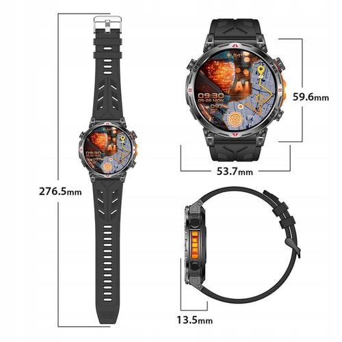 SMARTWATCH MĘSKI ZEGAREK CHAT GPT GPS ROZMOWY SPORT 650mAh 2 paski MENU POL na Arena.pl