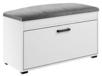 szafka półka na buty kuferek FALA 1W BIAŁA/SZARE UCHWYT CZARNY