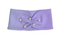 Pupill PEARL szeroka opaska prążkowana perełki liliowa 44-46