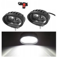 LAMPY REFLEKTORY HALOGENY MOTOCYKLOWE 20W 2000LM LED CREE + PRZEŁĄCZNIK
