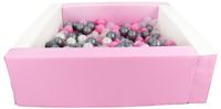 Kwadratowy suchy basen z ekoskóry z 200 piłeczkami MEGA ZESTAW DLA DZIECI