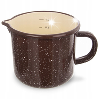 GARNUSZEK Z MIARKĄ 12CM EMALIOWANY KUBEK 1,2L