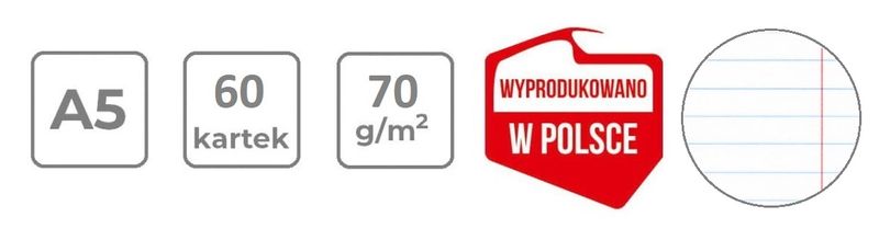 Zeszyt w linie A5 60 kartek - Flat Lay zdjęcie 4