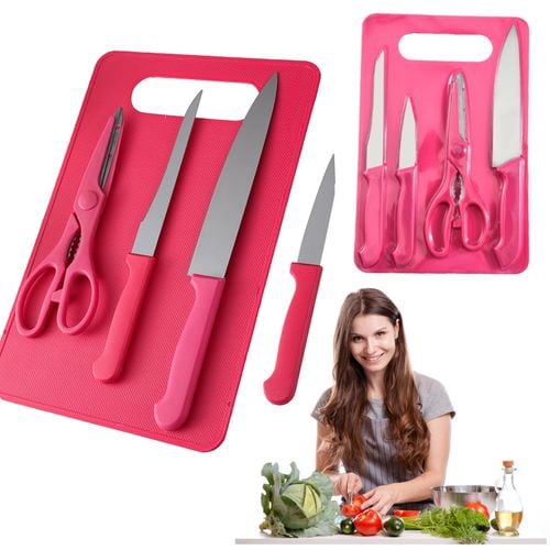 Zestaw noży akcesoriów kuchennych z deską do krojenia 5 el. na Arena.pl