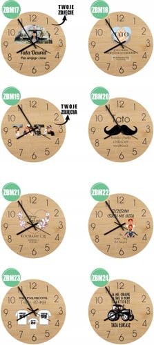 Bambusowy ZEGAR ścienny personalizacja nadruk prezent dla BABCI + imię na Arena.pl