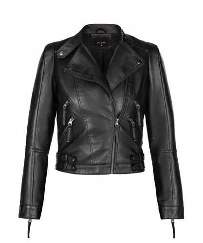 Kurtka Damska Ramoneska M Biker Ekoskóra PUCCINI Czarna KD12303 1 M na Arena.pl