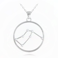 Srebrny naszyjnik Stars Zodiac WODNIK Czech Crystal