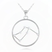Srebrny naszyjnik Stars Zodiac WODNIK Czech Crystal