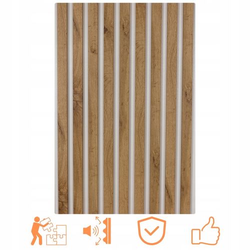 Lamele ścienne na Białej Płycie Dąb Różne kolory POLSKIE PREMIUM - 275x46cm na Arena.pl