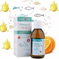 POMARAŃCZOWY NORSAN FISK OMEGA3 NATURALNY TRAN DLA DZIECI Z DORSZA 150ml