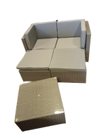 Zestaw mebli balkonowych szary technorattan