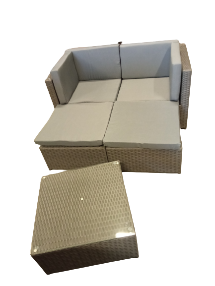 Zestaw mebli balkonowych szary technorattan zdjęcie 1