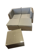 Zestaw mebli balkonowych szary technorattan