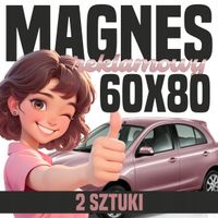 Mata Magnetyczna na Auto 60x80 cm - Profesjonalna Reklama magnes - 2 szt