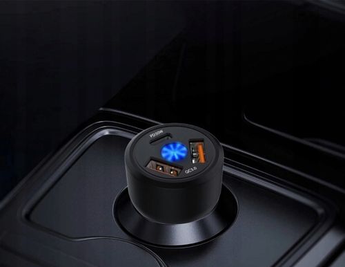 Feegar Szybka ŁADOWARKA SAMOCHODOWA USB x3 USB-C TYP-C PD QC 3.0 66W 9A na Arena.pl