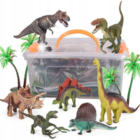 Zestaw Figurek Dinozaurów w kuferku + mata, Dinozaury 9 sztuk