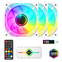 Gamemax Wentylator obudowy KF300 BK biały 120mm silent LED