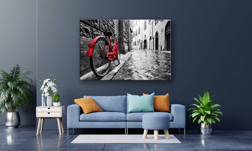 OBRAZ NA PŁÓTNIE 090 Rower w mieście 30x20cm na Arena.pl