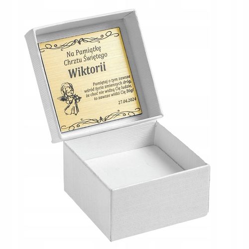 SREBRNY ŁAŃCUSZEK KOMUNIJNY I MEDALIK ANIOŁEK DLA DZIEWCZYNKI 925 + GRAWER na Arena.pl